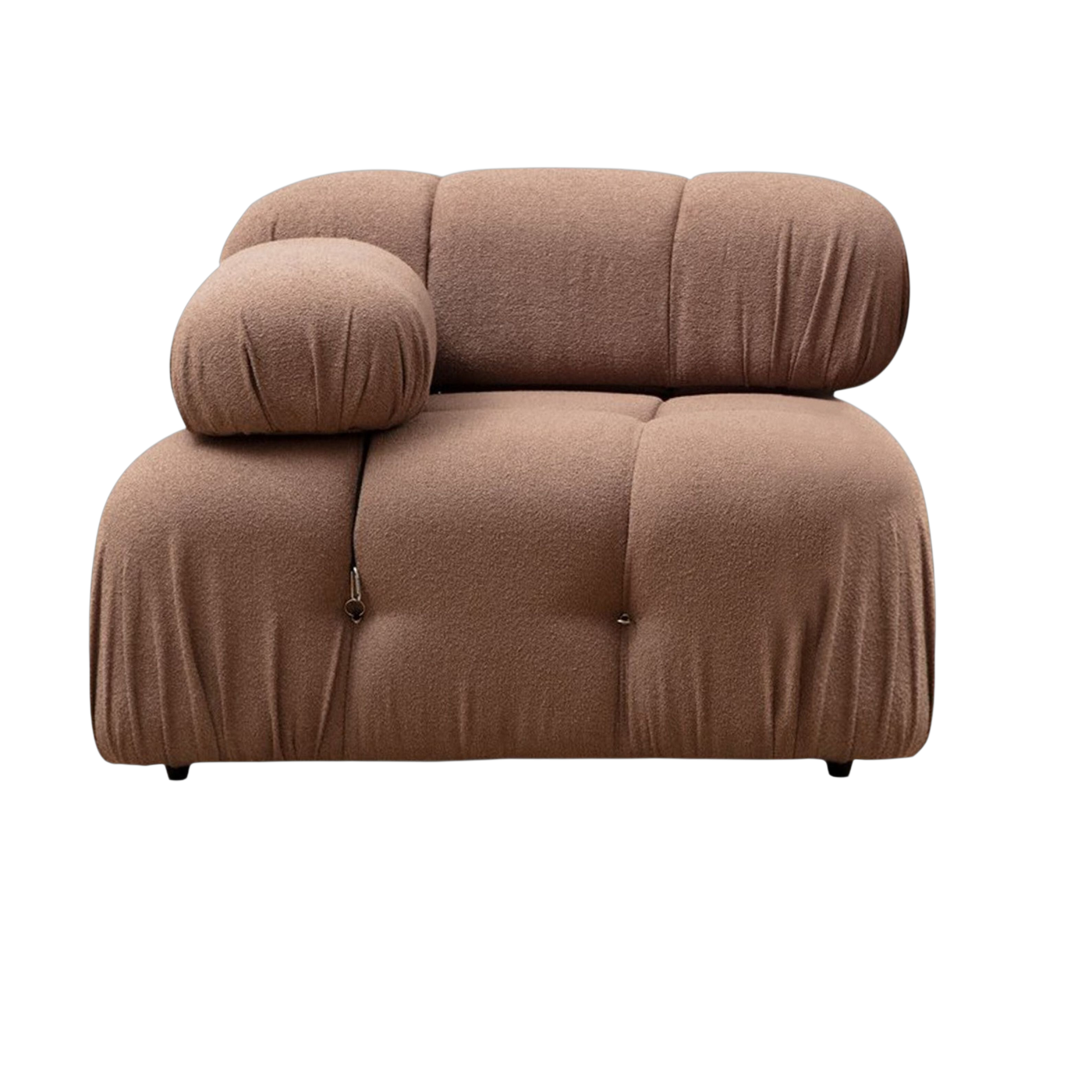 angle smodul links aus braunem Bouclé-Stoff 5x75cm Bubble 1R - Home Design