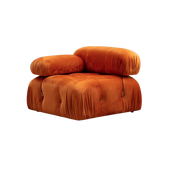 Module d'angle gauche en tissu orange 5x75cm Bubble 1R - Home Design