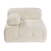 angle smodul links aus cremefarbenem Stoff 5x75cm Bubble 1R - Home Design
