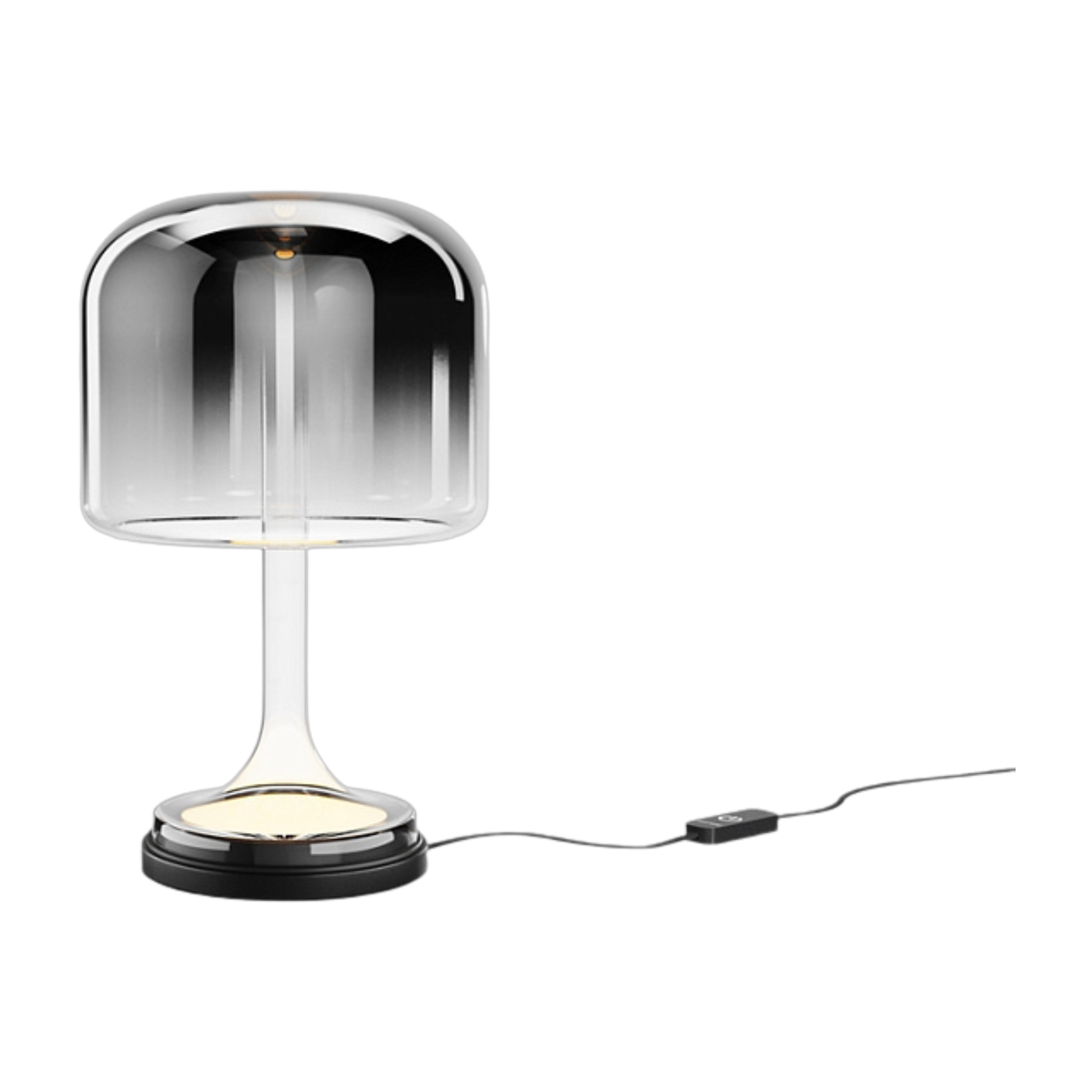 Lámpara de mesa de metal y cristal ahumado gris 28 x 18 cm Spirito - Maytoni