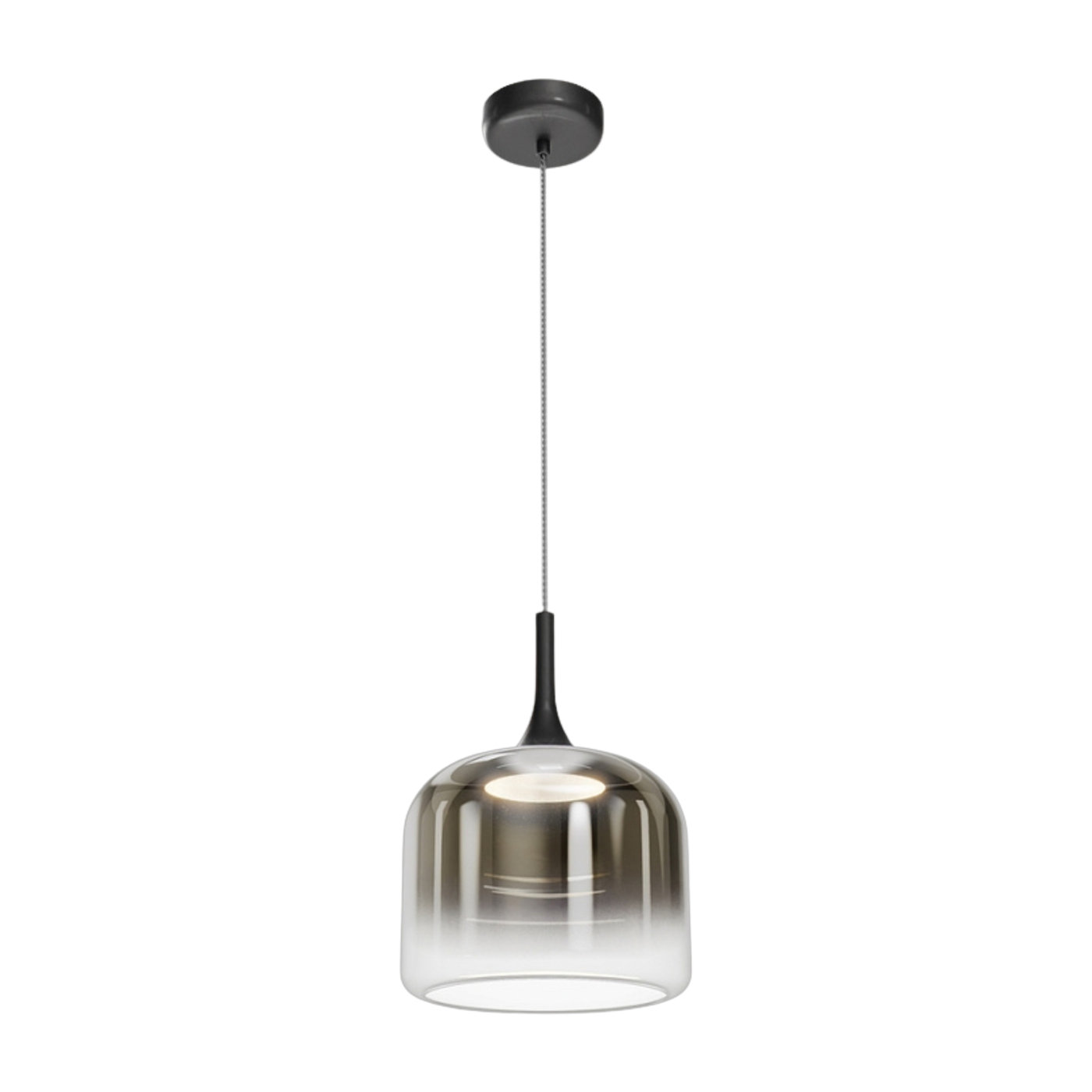 Lámpara colgante de metal y cristal ahumado gris 26 x 36 cm Spirito - Maytoni