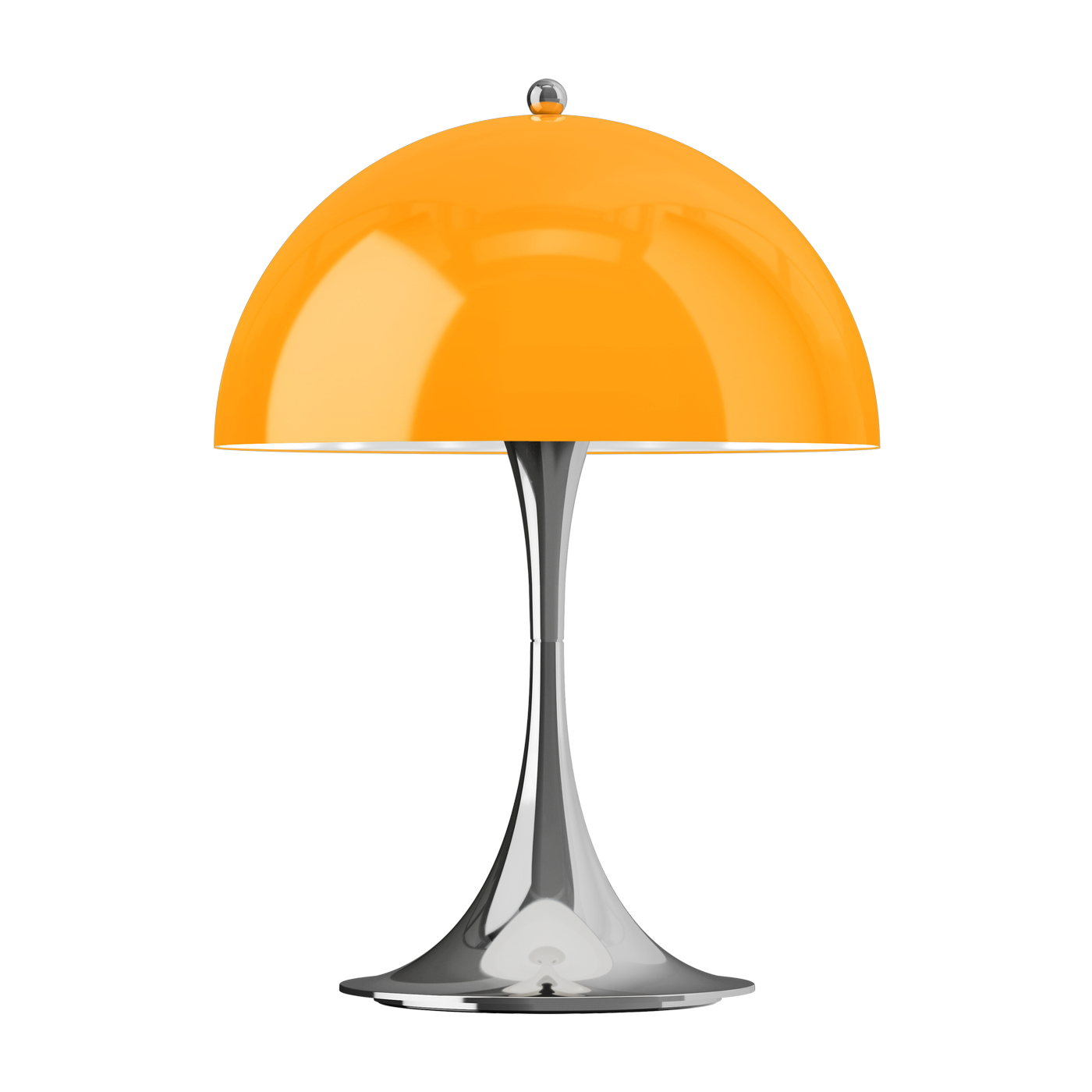 Lampada da tavolo arancione opalina e cromata PANTHELLA e 250 V3 - Louis Poulsen