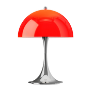Lampada da tavolo rossa opalina e cromata PANTHELLA e 250 V3 - Louis Poulsen