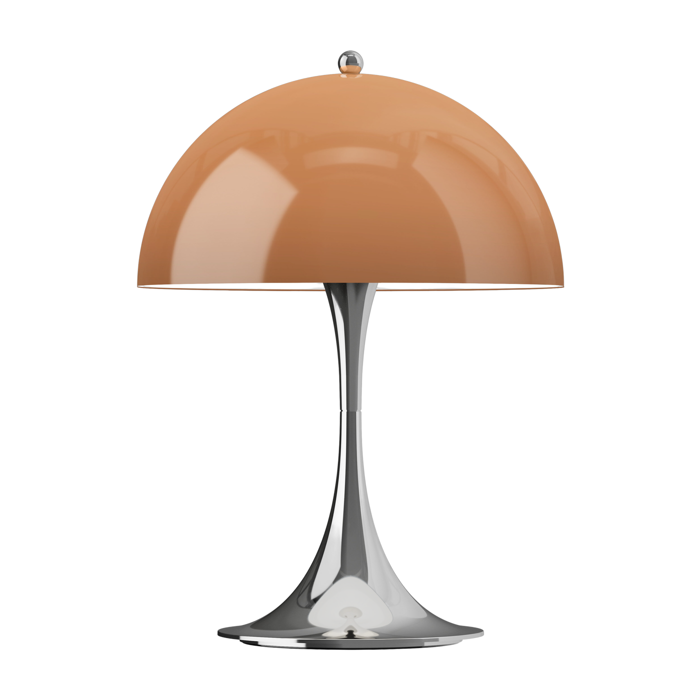 Lampada da tavolo marrone opalino e cromo PANTHELLA e 250 V3 - Louis Poulsen