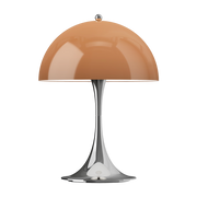 Lampada da tavolo marrone opalino e cromo PANTHELLA e 250 V3 - Louis Poulsen