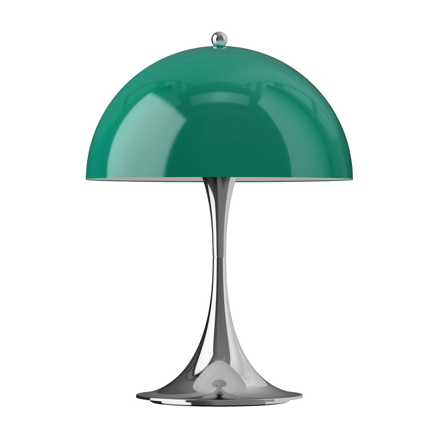 Lampada da tavolo verde opalino e cromo PANTHELLA e 250 V3 - Louis Poulsen