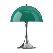 Lámpara de mesa verde opalina y cromada PANTHELLA o 250 V3 - Louis Poulsen