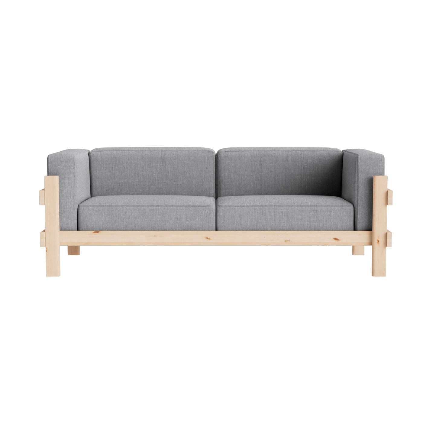 3-Sitzer-Sofa aus Stoff Remix 133 grau und Kiefer Kube - Normann Copenhagen