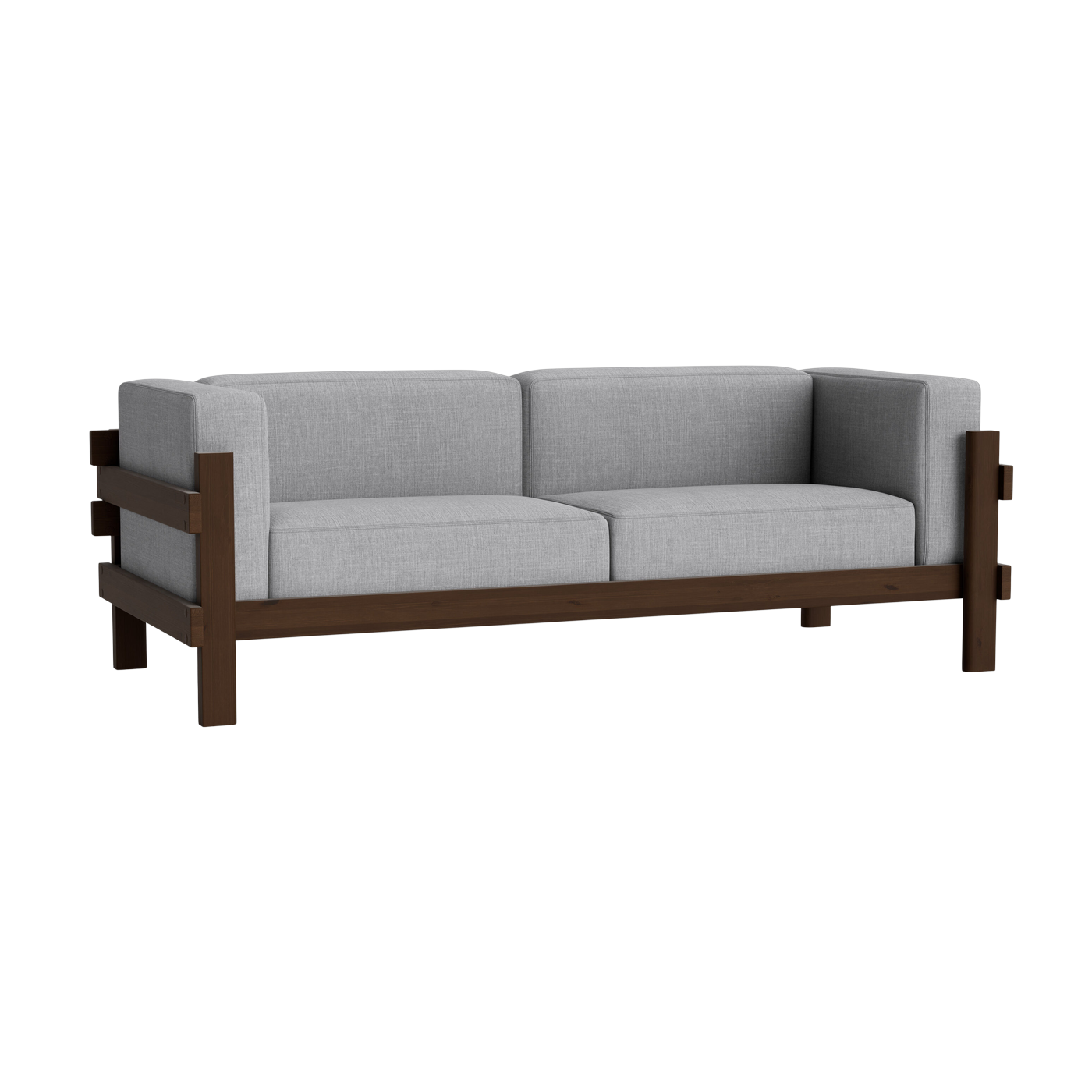 3-Sitzer-Sofa aus Stoff Remix 133 grau und dunkelkiefer Kube - Normann Copenhagen