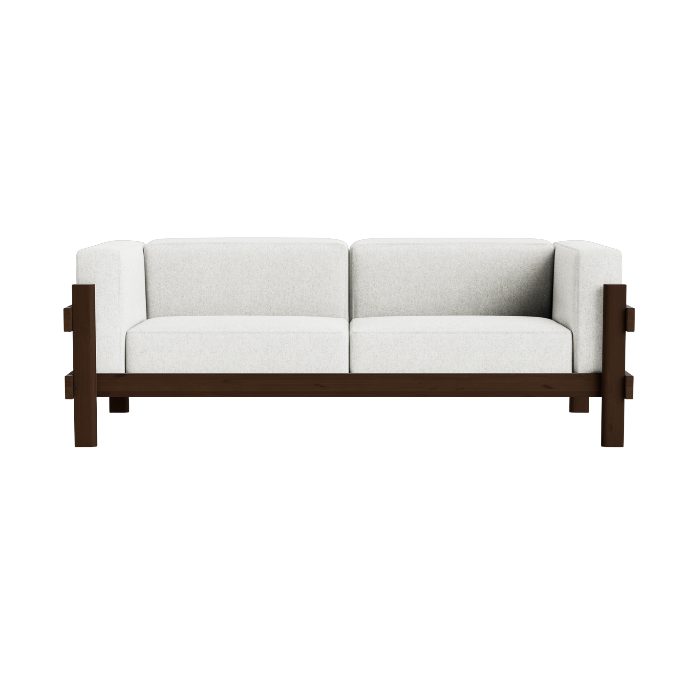 3-Sitzer-Sofa aus Hallingdal-Stoff 110 gris clair und dunklem Kiefernholz Kube – Normann Copenhagen