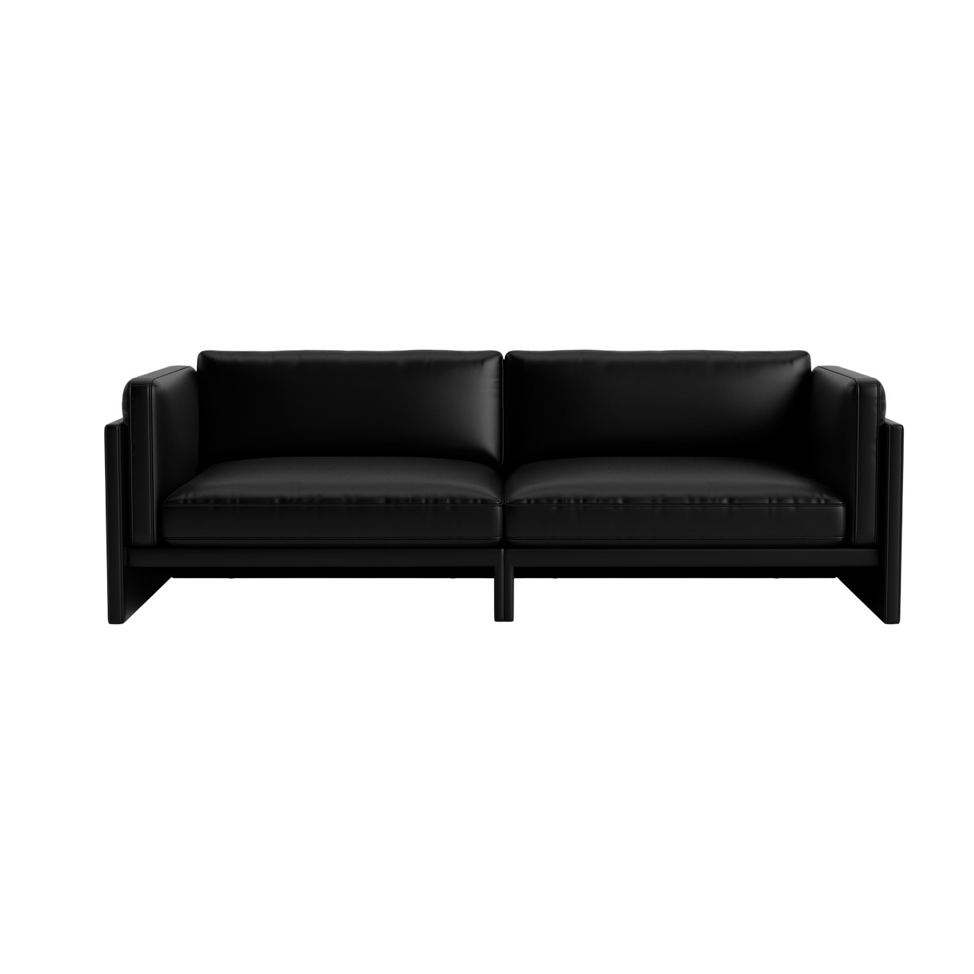 Sofá de 3 plazas en cuero ultra 41599 negro Softy - Normann Copenhagen