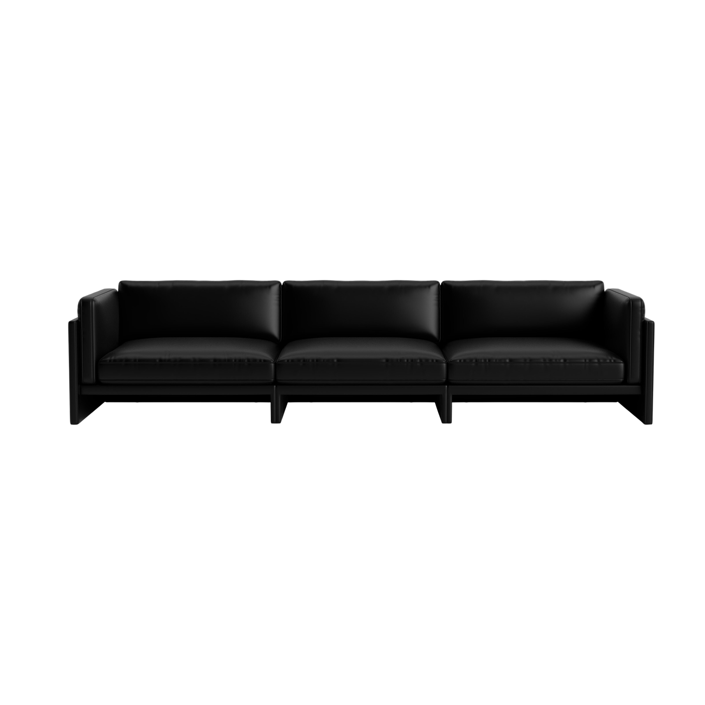 Sofá de 4 plazas en cuero ultra 41599 negro Softy - Normann Copenhagen
