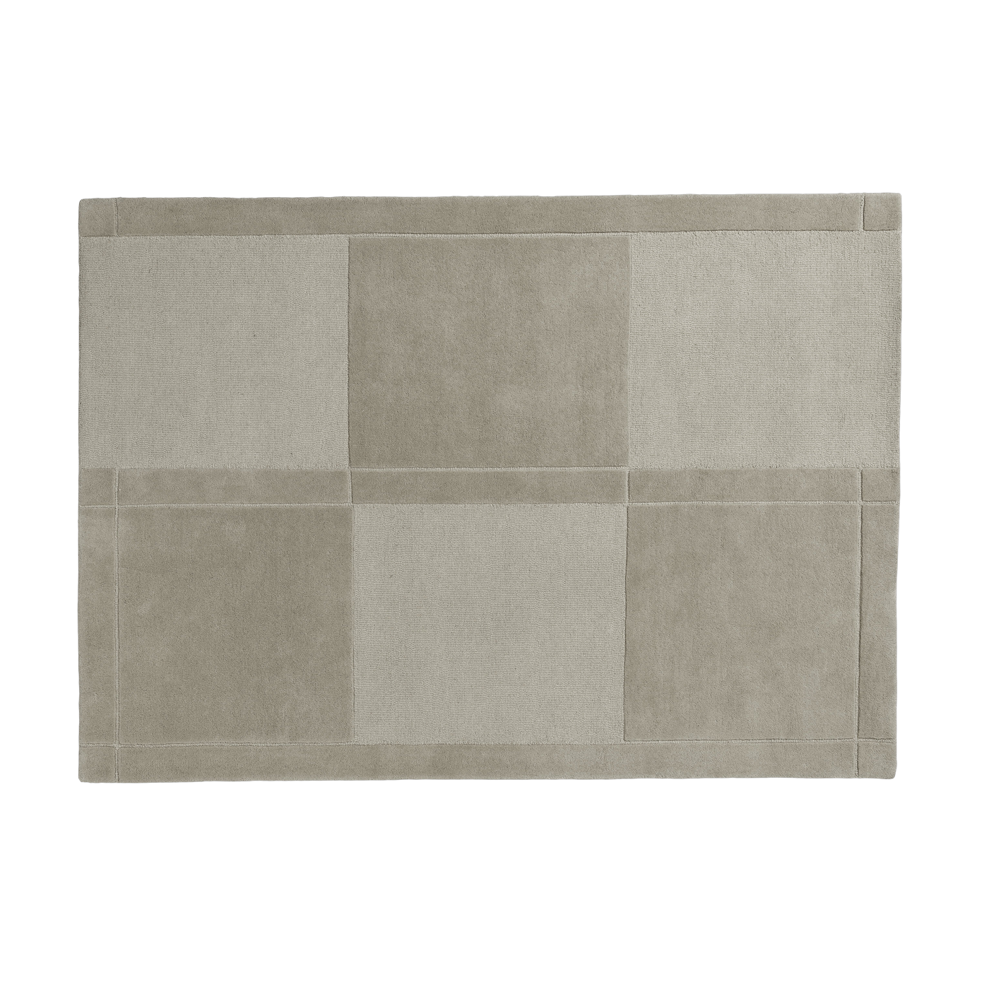 Alfombra rectangular de lana tufted gris cálido a cuadros 170x240cm Level - Normann Copenhagen