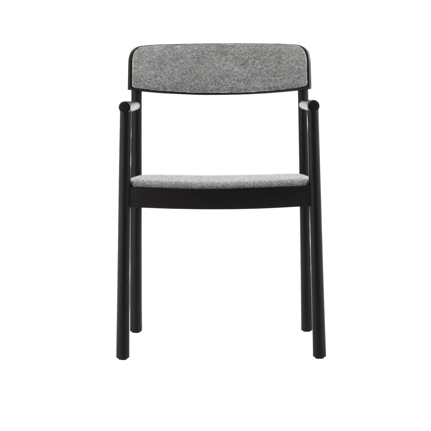 Silla con reposabrazos de madera de fresno negro y tejido gris hallingdal 166 Timb - Normann Copenhagen
