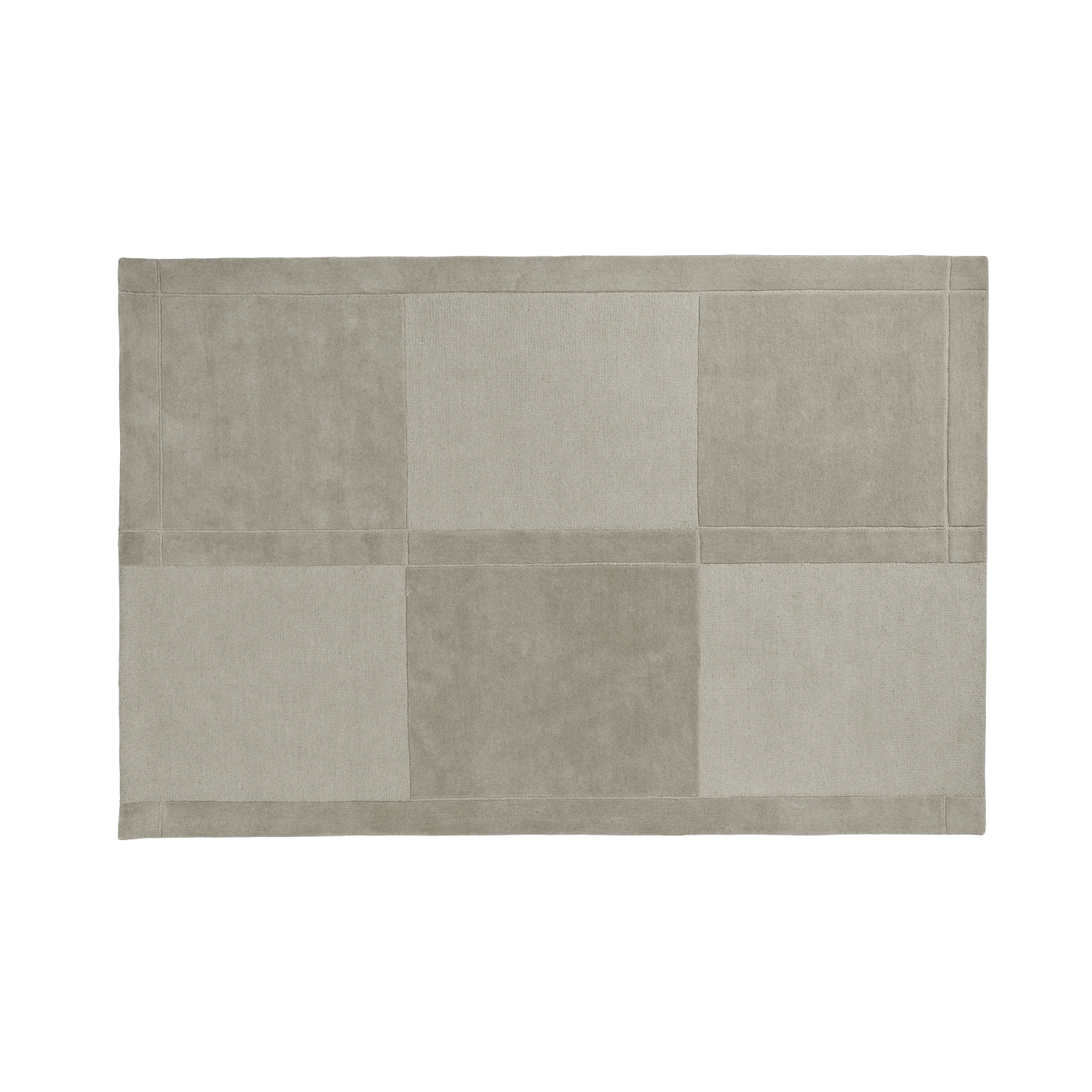 Alfombra rectangular de lana tufting à la o mano, diseño de damero gris cálido, 200 x 300 cm Level - Normann Copenhagen