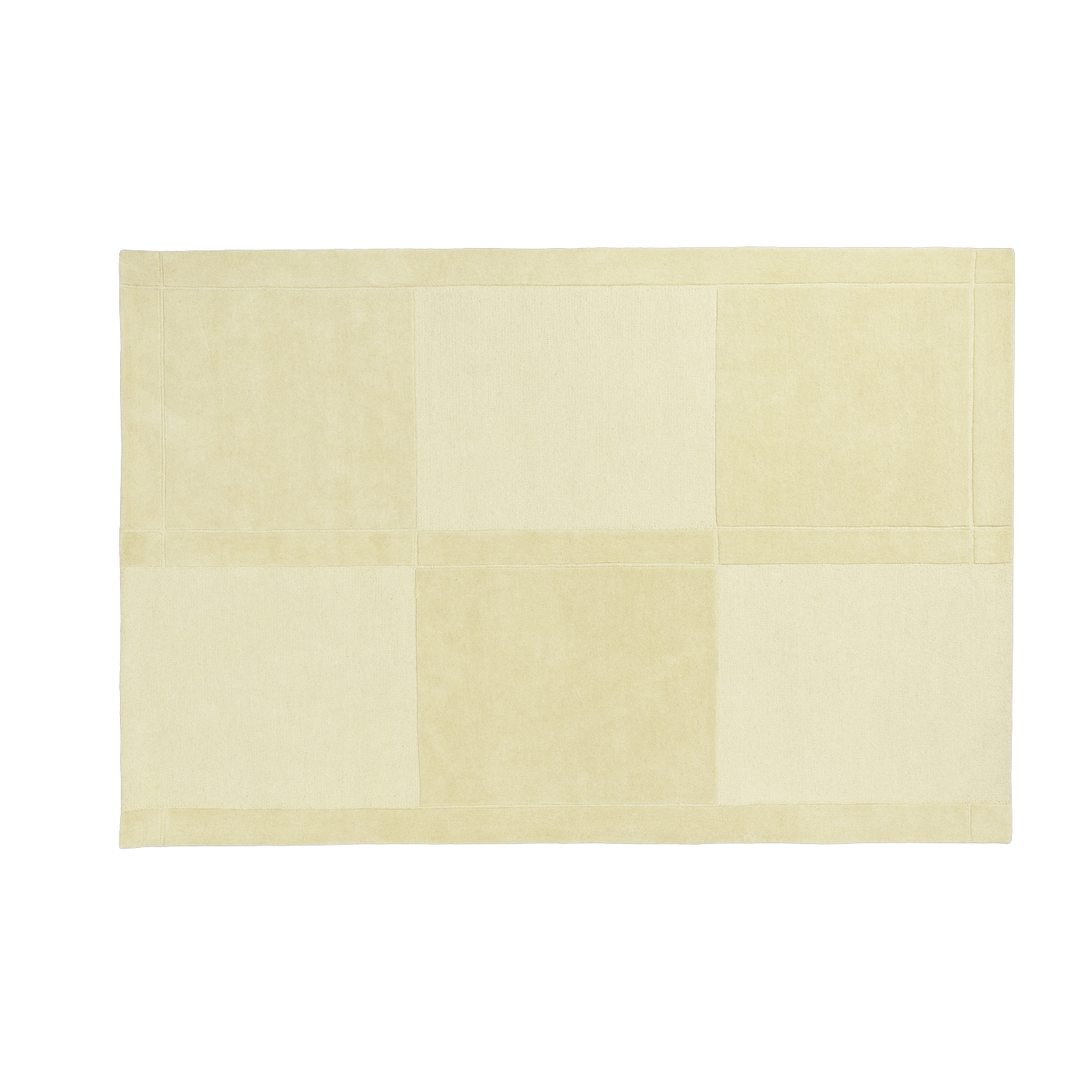 Alfombra rectangular de lana tufting à la o mano, diseño ajedrez amarillo claro, 200 x 300 cm Level - Normann Copenhagen
