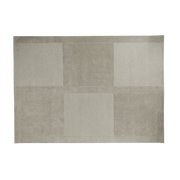 à la -hand tufted rectangular wool rug in warm gray checkered pattern, 250x350cm Level - Normann Copenhagen