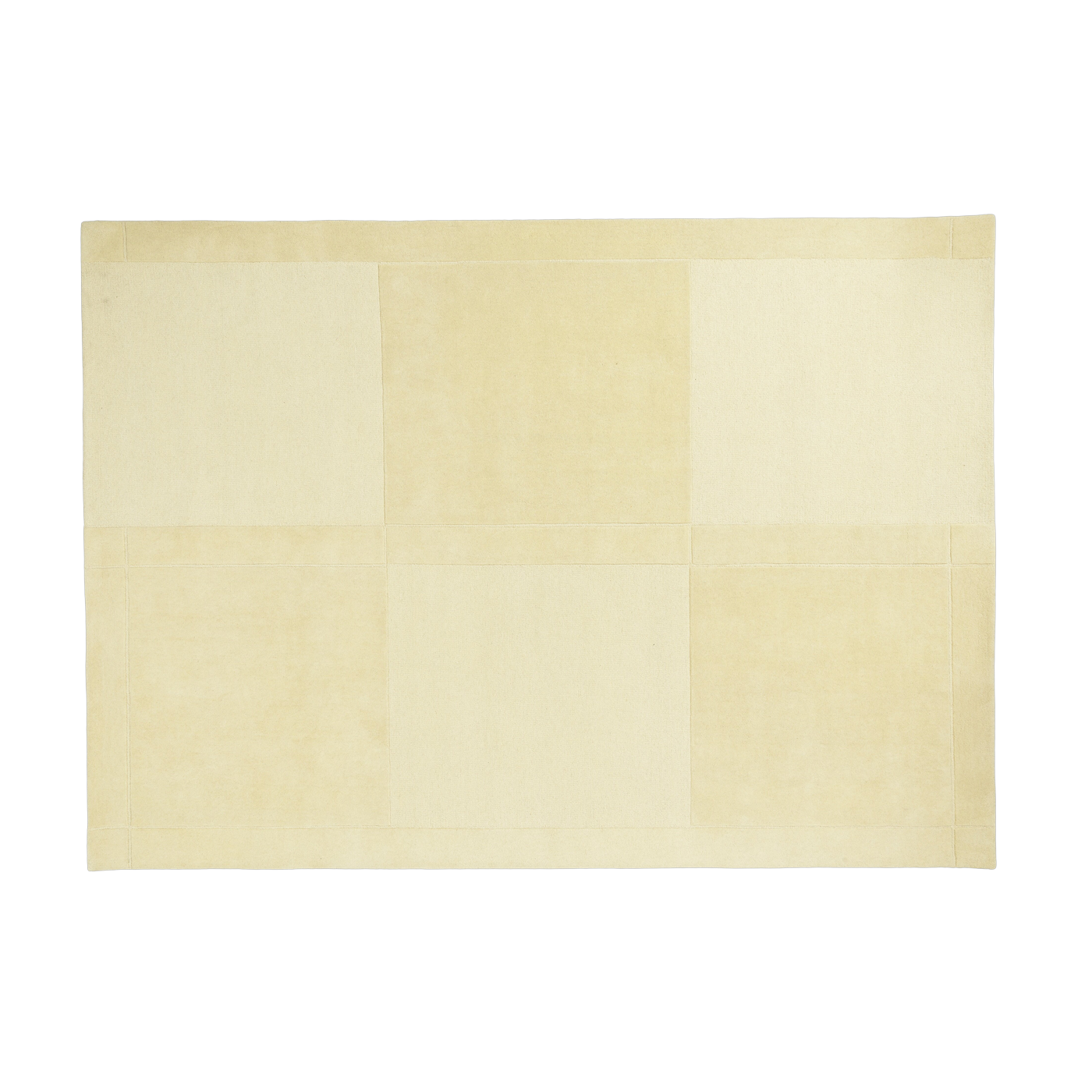 Alfombra rectangular de lana tufting à la o mano, diseño ajedrez amarillo claro, 250 x 350 cm Level - Normann Copenhagen