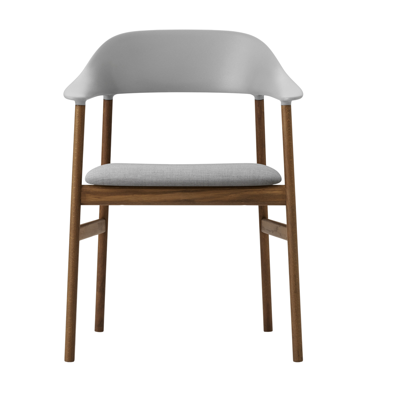 Silla con reposabrazos en tejido gris remix 123 y roble ahumado Herit - Normann Copenhagen
