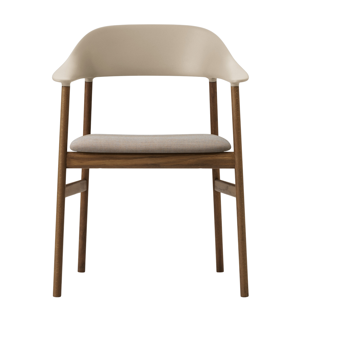 Silla con reposabrazos en tejido beige remix 242 y roble ahumado Herit - Normann Copenhagen