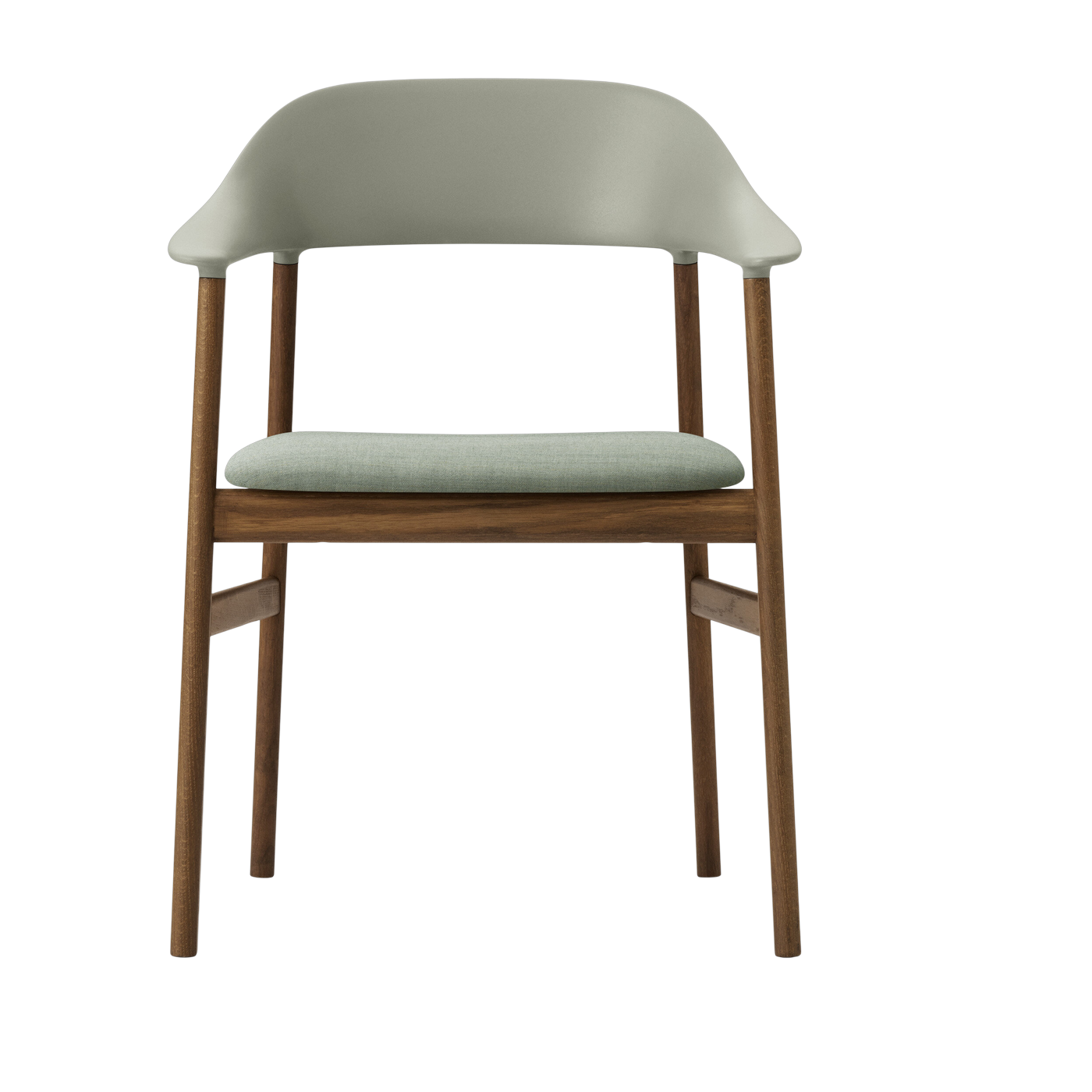 Silla con reposabrazos en tela verde remix 906 y roble ahumado Herit - Normann Copenhagen
