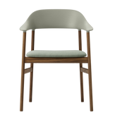 Sedia con braccioli in tessuto verde remix 906 e rovere affumicato Herit - Normann Copenhagen