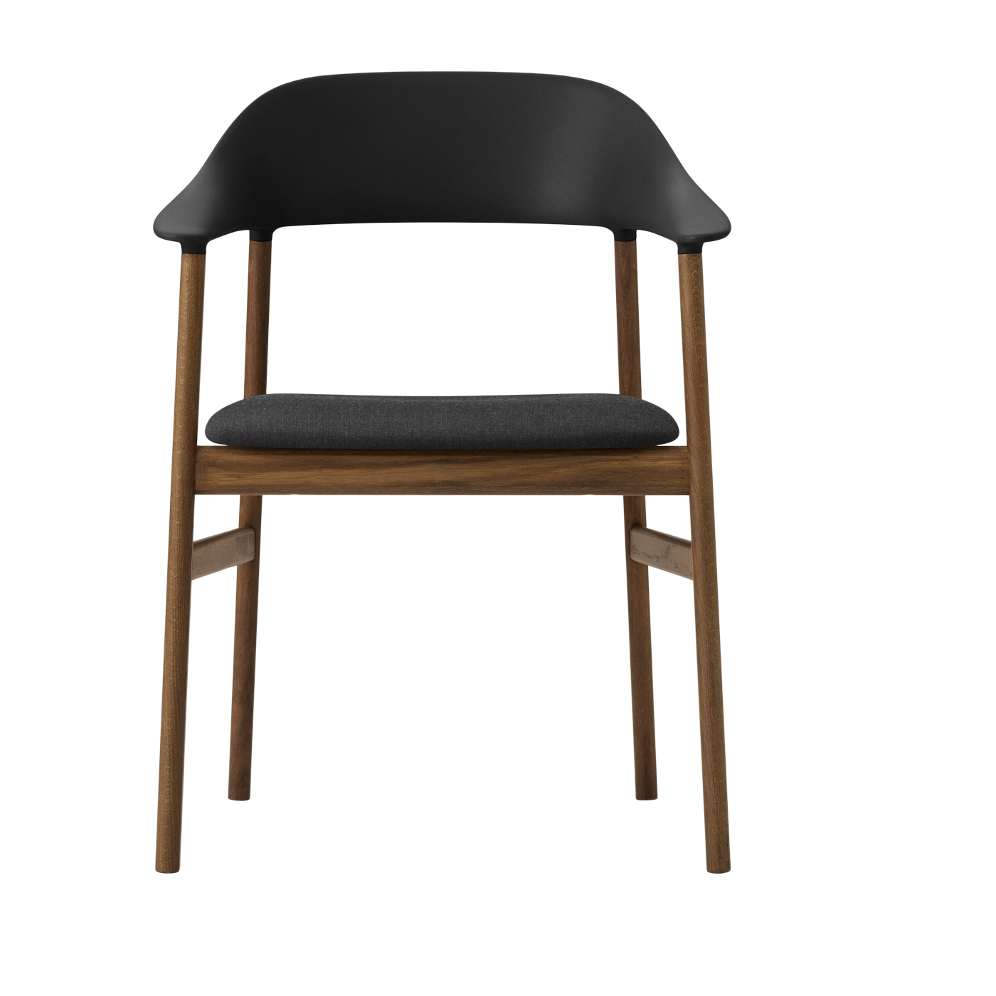 Silla con reposabrazos en tejido negro remix 173 y roble ahumado Herit - Normann Copenhagen