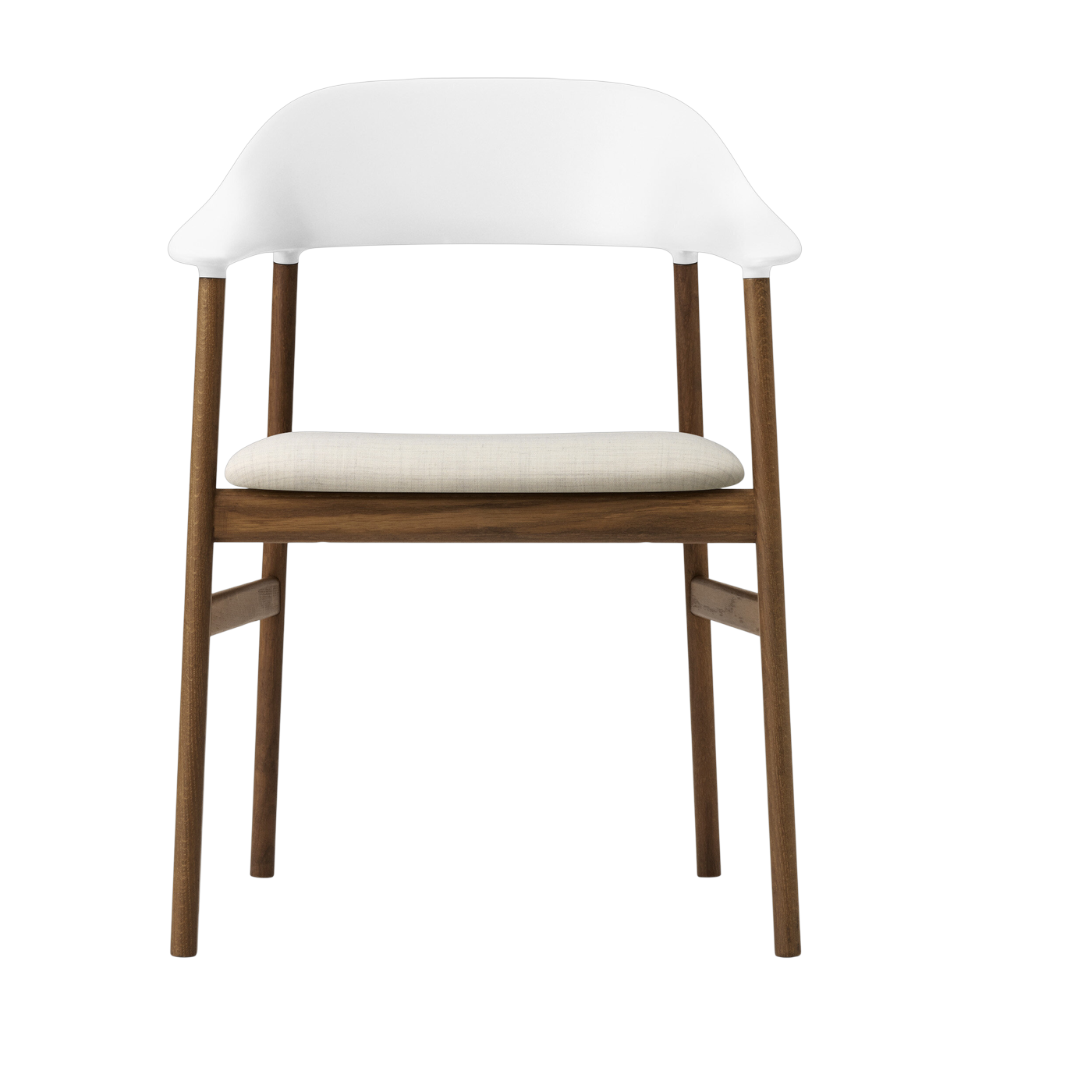 Silla con reposabrazos en tejido blanco remix 113 y roble ahumado Herit - Normann Copenhagen