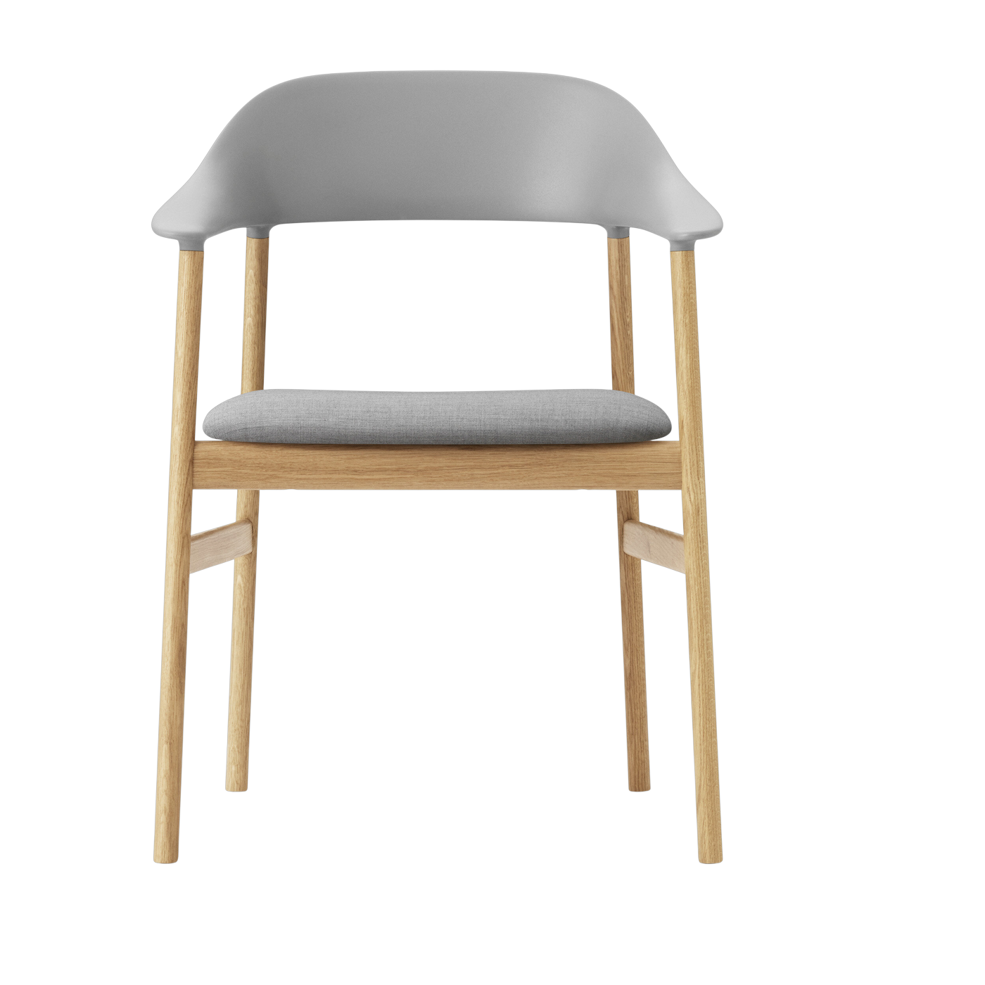 Silla con reposabrazos en tela gris remix 123 y roble Herit - Normann Copenhagen