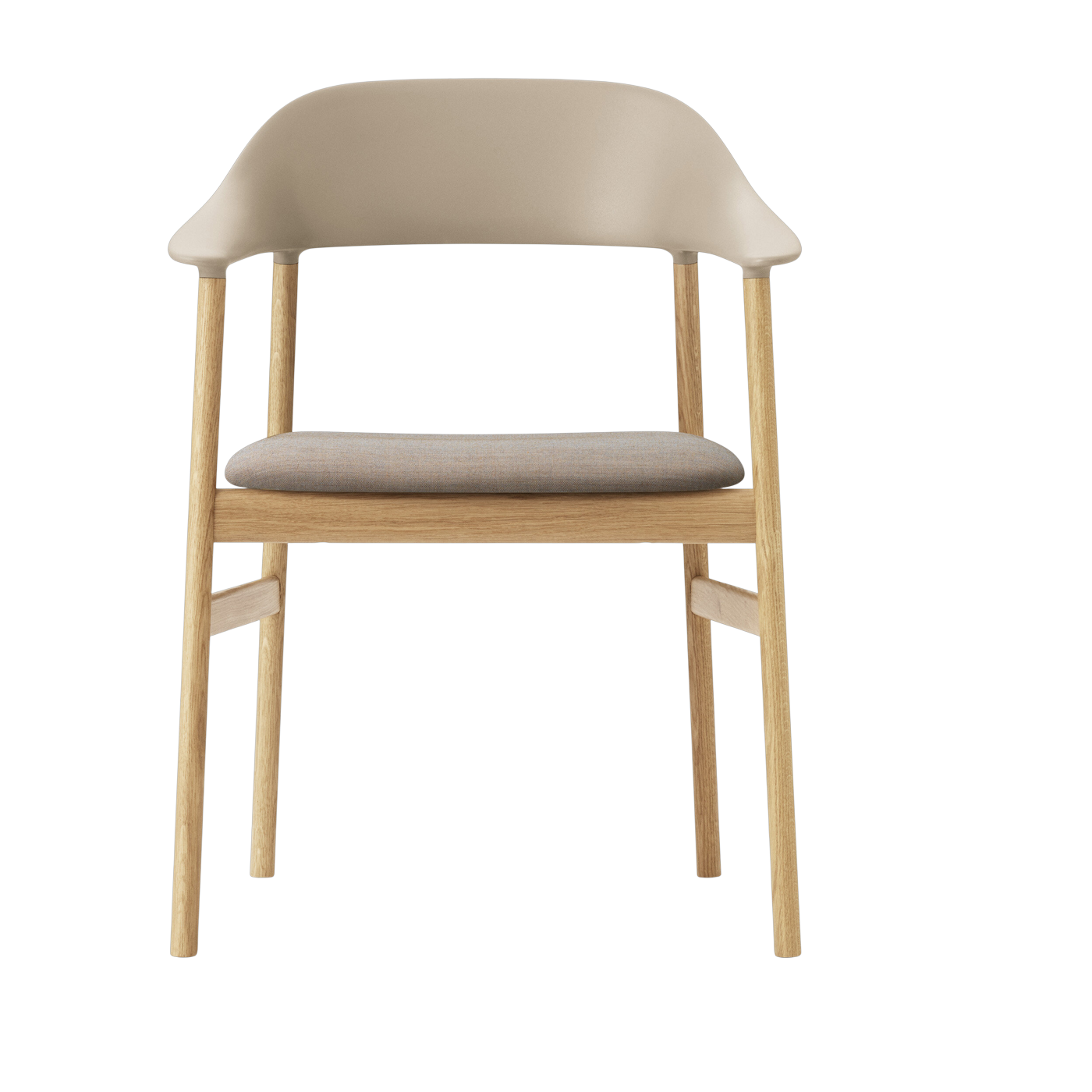 Silla con reposabrazos en tejido beige remix 242 y roble Herit - Normann Copenhagen