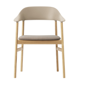 Sedia con braccioli in tessuto beige remix 242 e rovere Herit - Normann Copenhagen