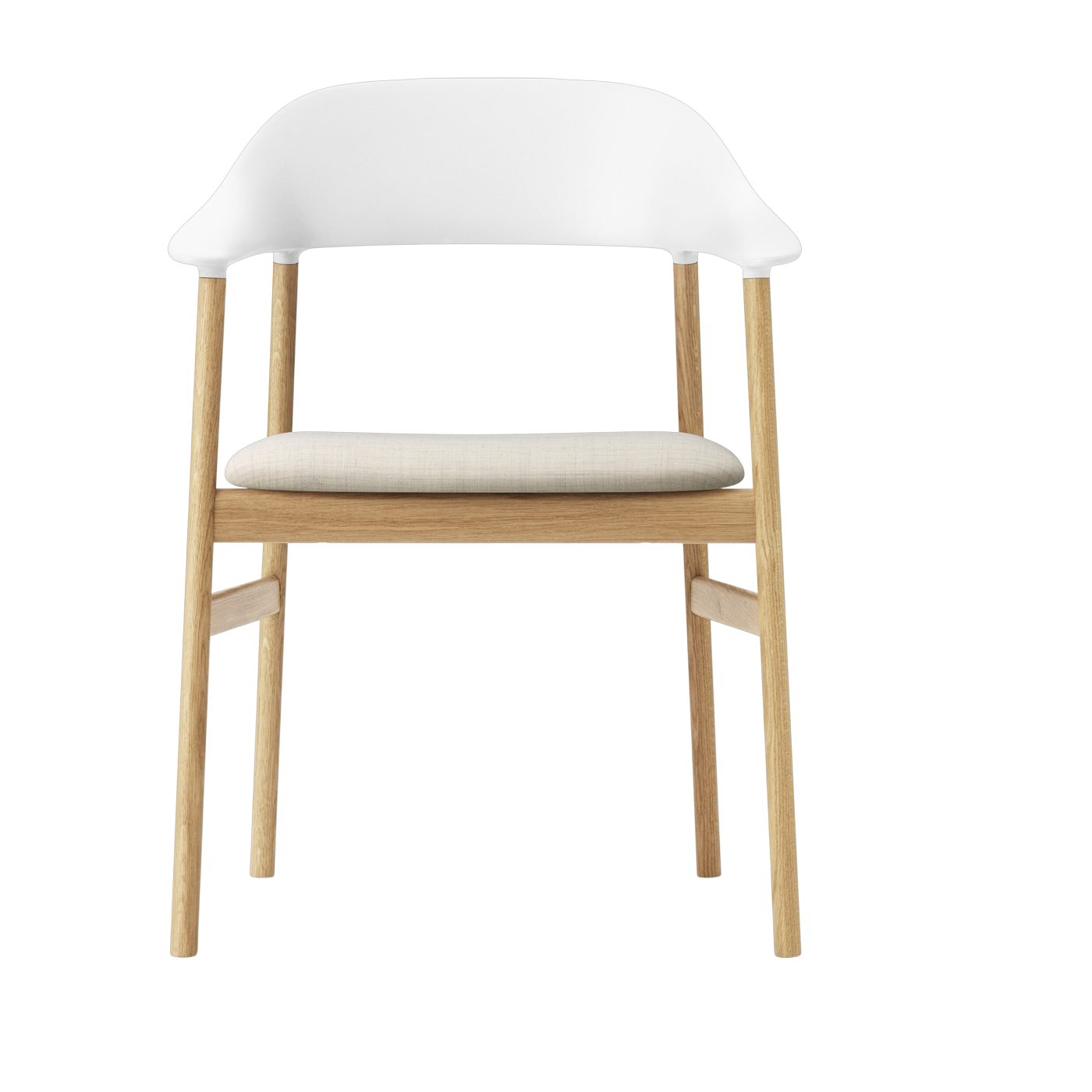 Silla con reposabrazos en tejido blanco remix 113 y roble Herit - Normann Copenhagen