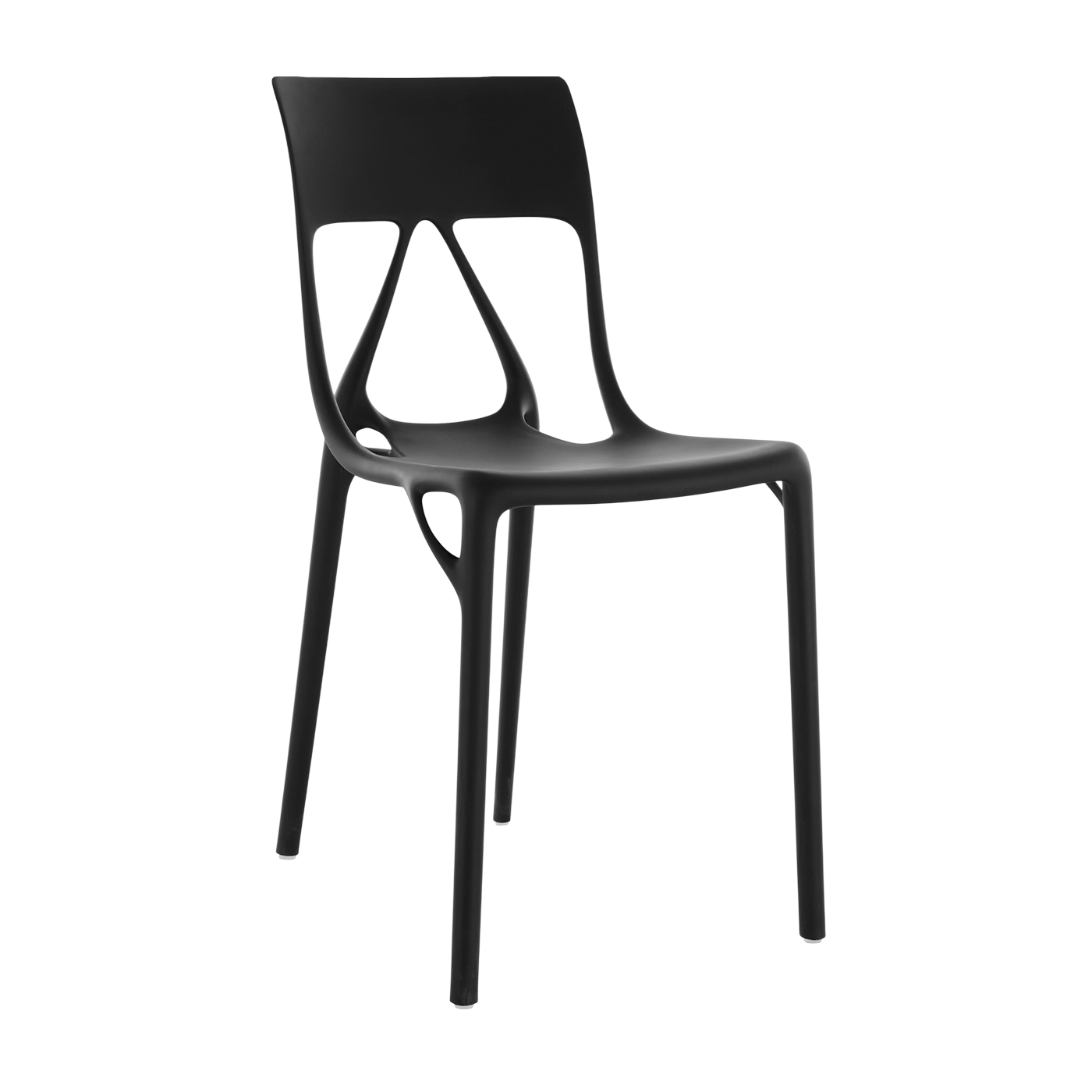 Sedia in termoplastica riciclata nera 42x52x80cm A. I Lite - Kartell