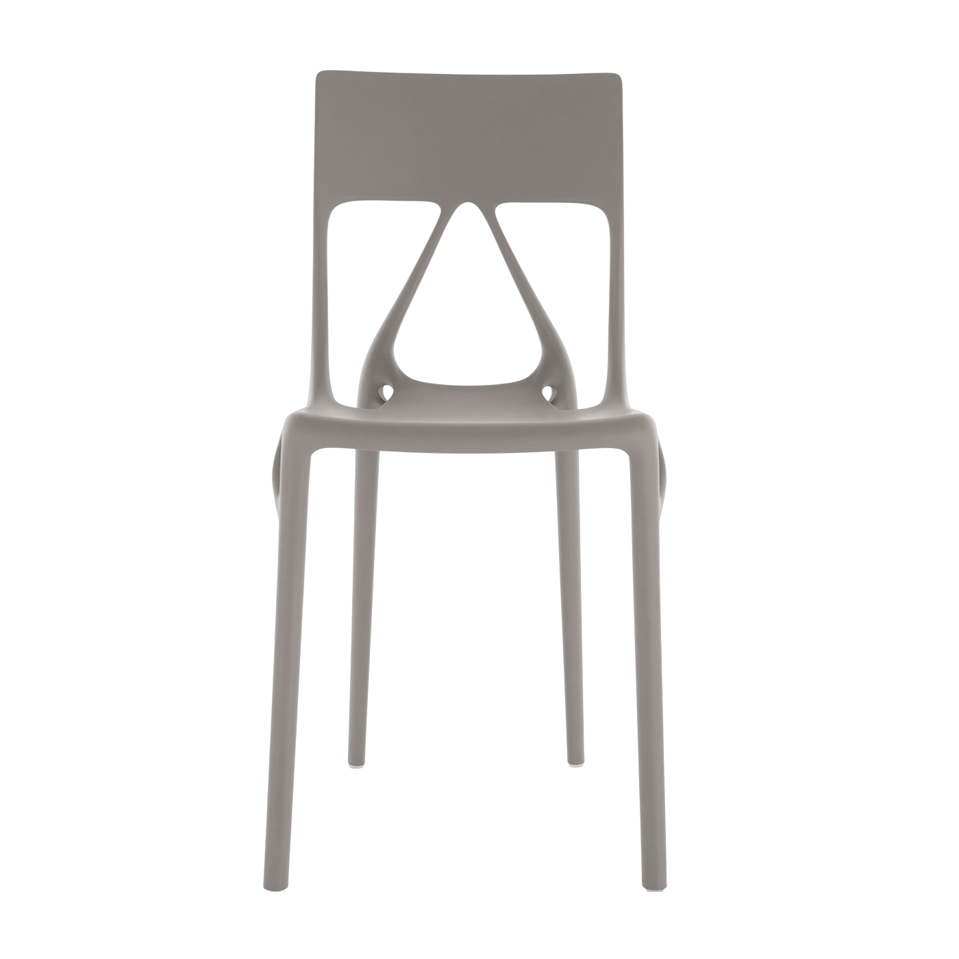 Stuhl aus recyceltem Thermoplast, grau, 42 x 52 x 80 cm, A. I Lite – Kartell