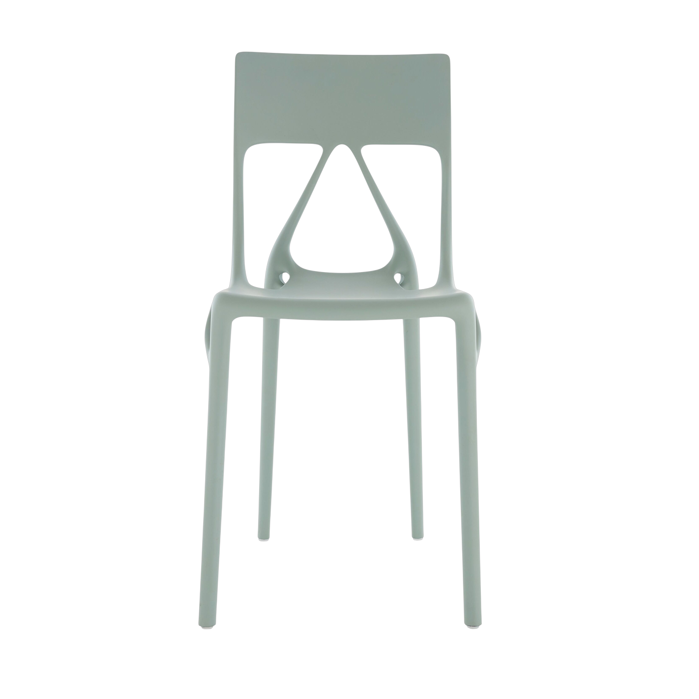 Stuhl aus recyceltem Thermoplast, wassergrün, 42 x 52 x 80 cm, A. I Lite – Kartell