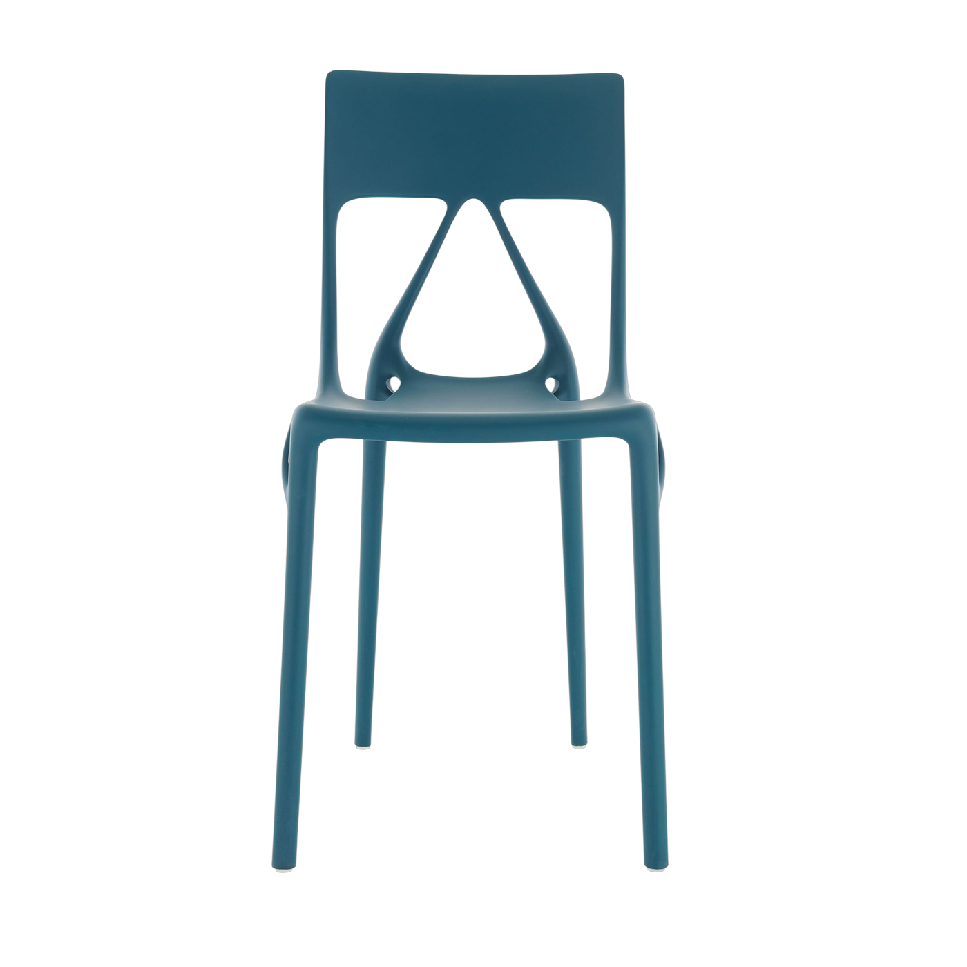Stuhl aus recyceltem Thermoplast, petrolblau, 42 x 52 x 80 cm, A. I Lite – Kartell