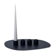 Bougeoir 4 bougies en acier noir 3x2,2cm Noa - Metallbude