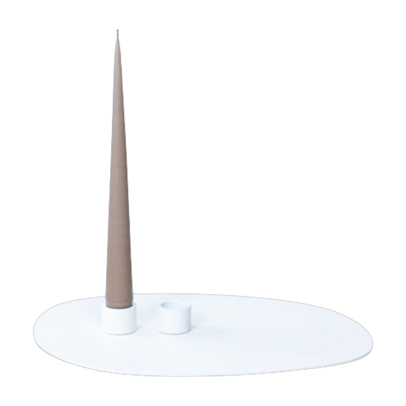 Bougeoir 2 bougies en acier blanc 3x2,2cm Noa - Metallbude