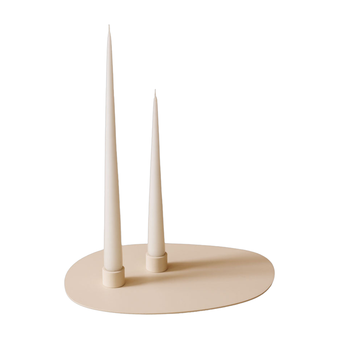 Bougeoir 2 bougies en acier beige cashew 30x23cm Noa - Metallbude