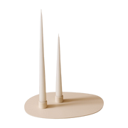 Portavelas para 2 velas de acero beige cashew 30 x 23 cm Noa - Metallbude