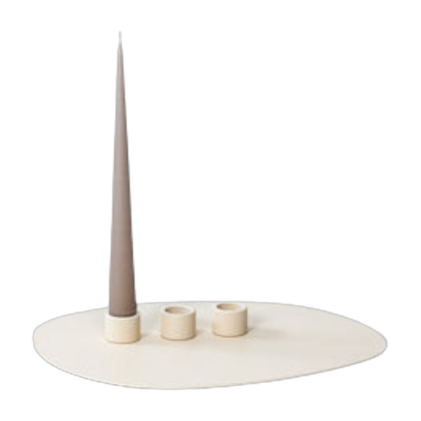 Bougeoir 3 bougies en acier beige cashew 30x23cm Noa - Metallbude