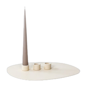 Bougeoir 3 bougies en acier beige cashew 30x23cm Noa - Metallbude