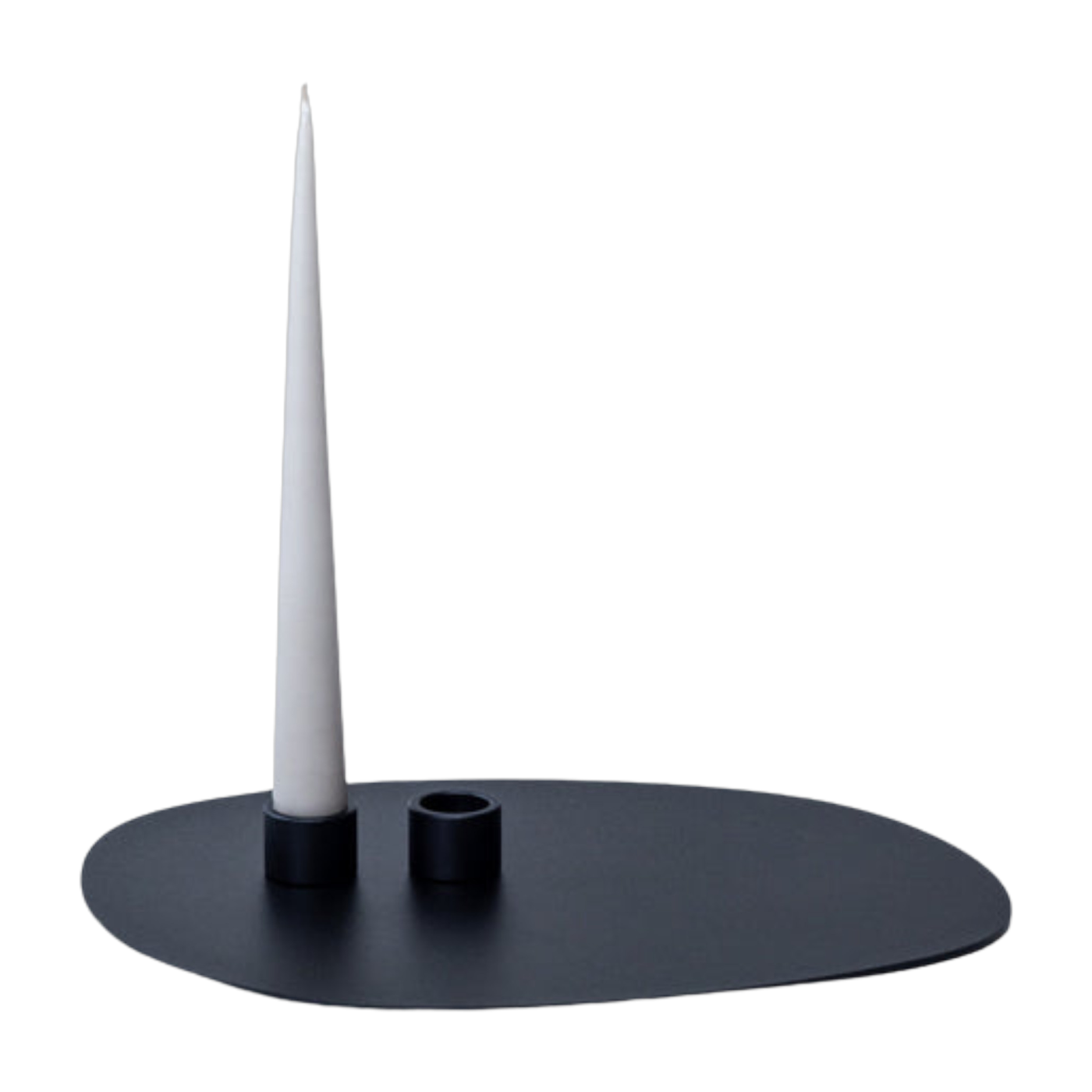 Bougeoir 2 bougies en acier noir 30x23cm Noa - Metallbude