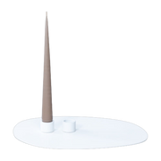 Bougeoir 2 bougies en acier blanc 30x23cm Noa - Metallbude