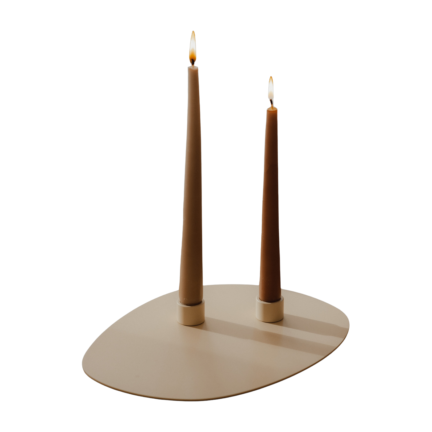 Bougeoirs en acier beige cashew 3x2,2cm Noa - Metallbude