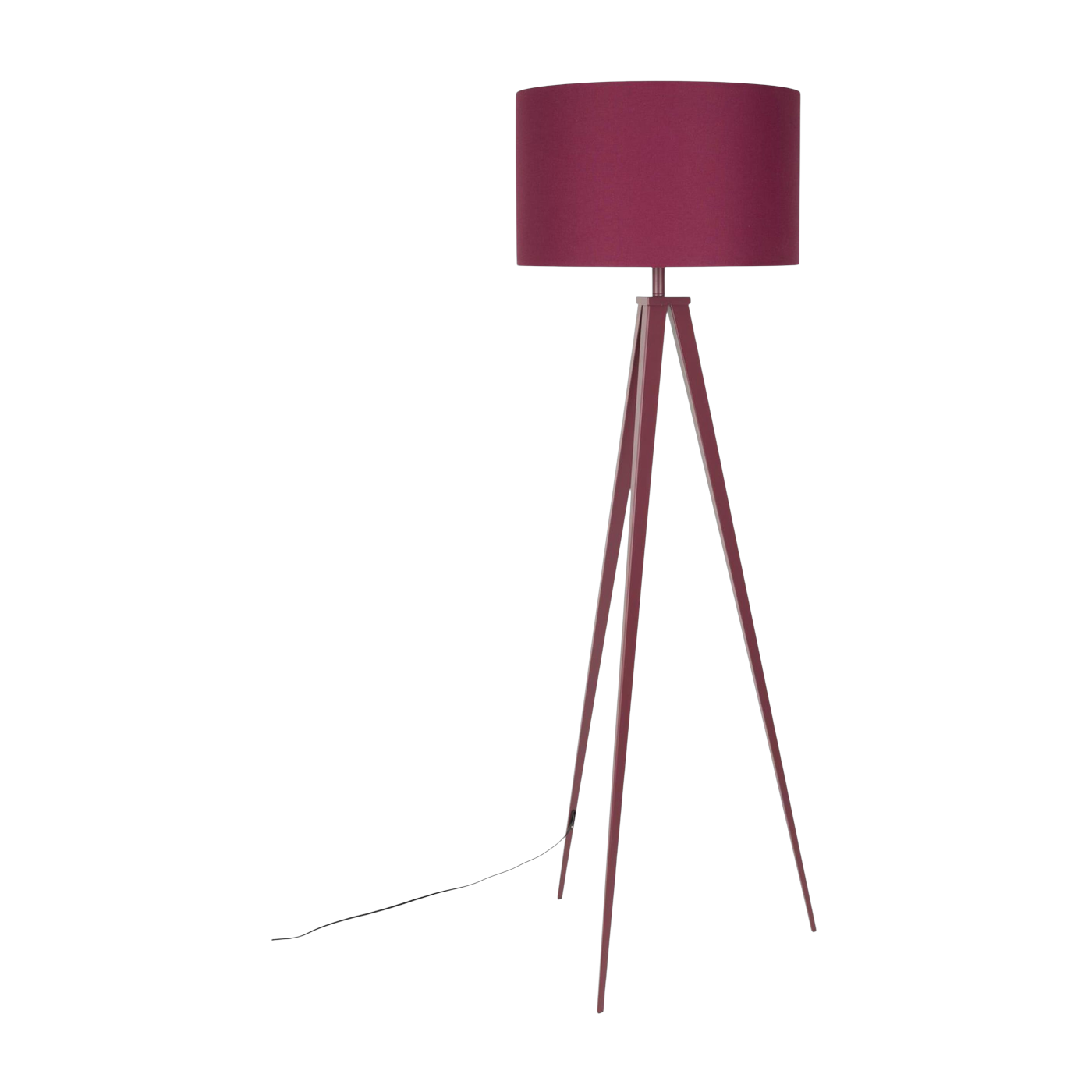 Lampada da terra con treppiede in metallo rosso e paralume in tessuto rosso 50x157cm Tripod - Zuiver