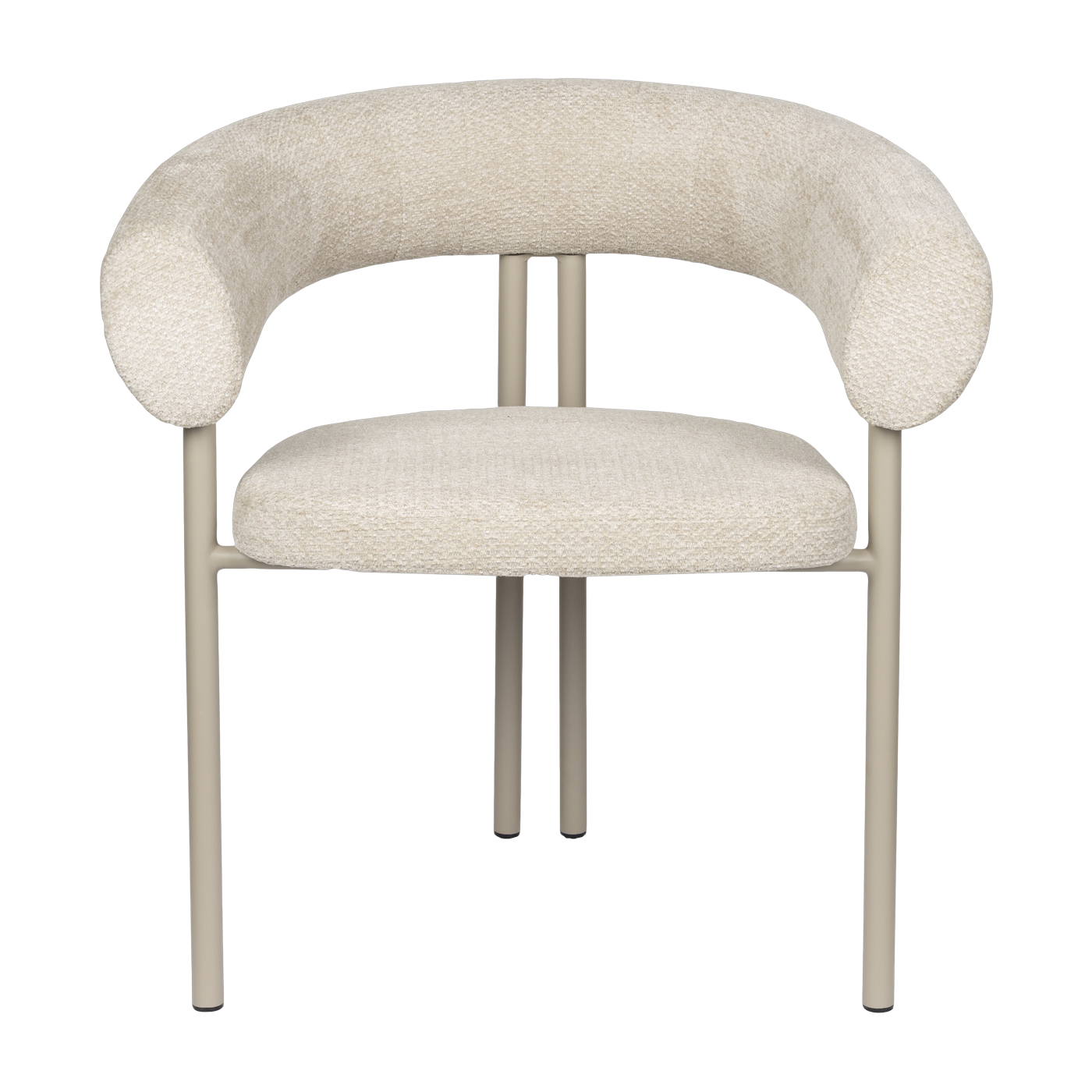 Chaise en acier et polyester beige 57x72x76cm Heels - Zuiver