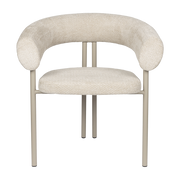 Chaise en acier et polyester beige 57x72x76cm Heels - Zuiver