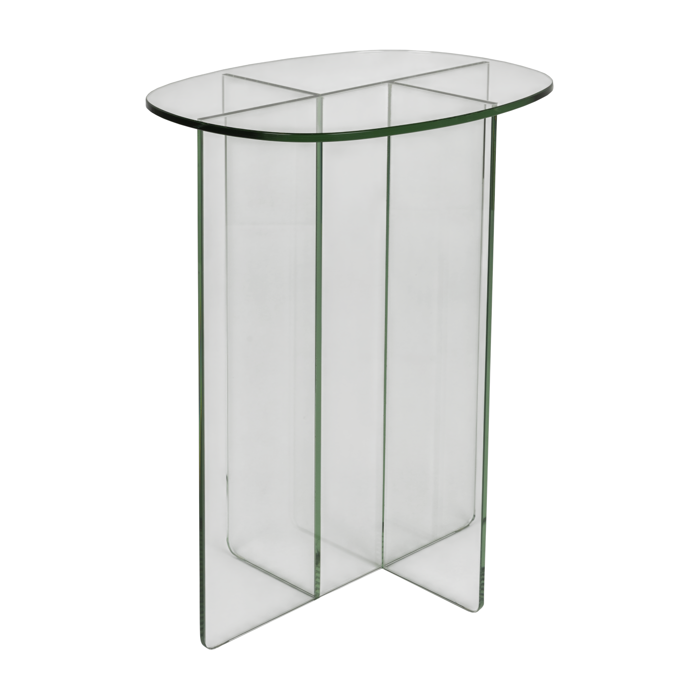 Beistelltisch aus transparentem Glas 30 x 40 x 50 cm „ Linea ” – Zuiver