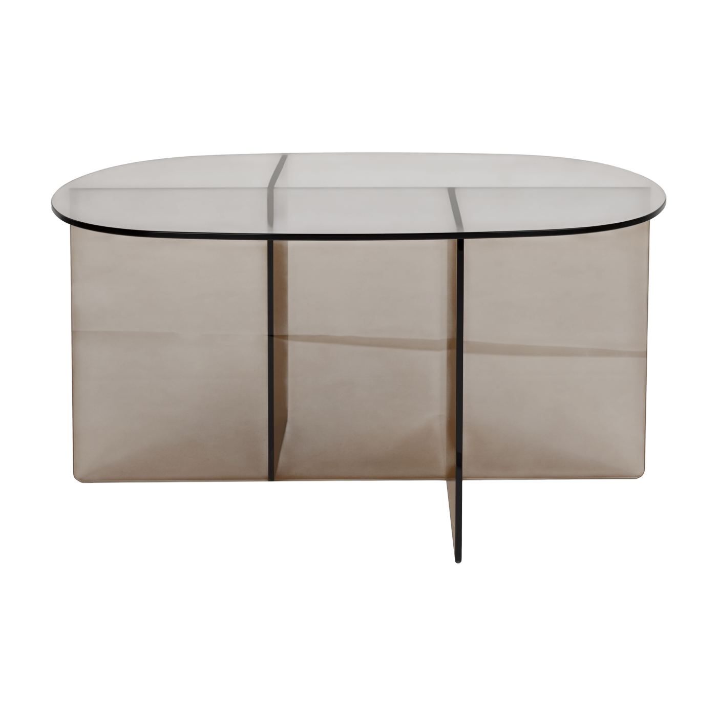 Smoked glass coffee table 60x80x40cm Linea - Zuiver